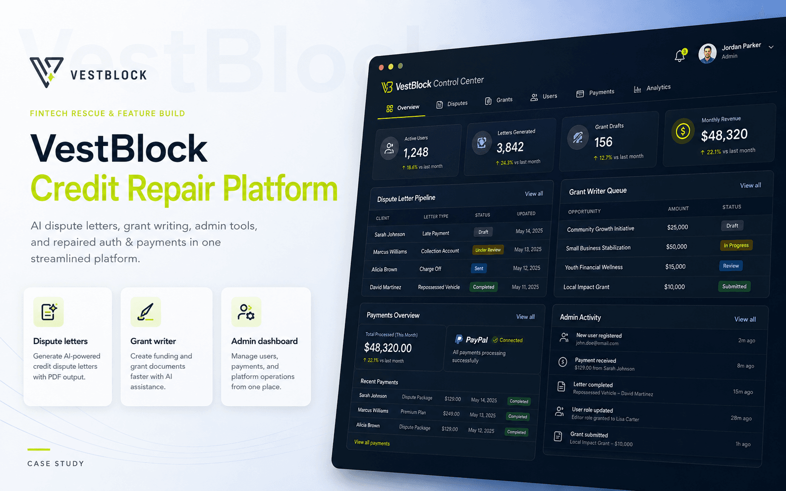 Fintech Rescue & Feature Build, case study cover